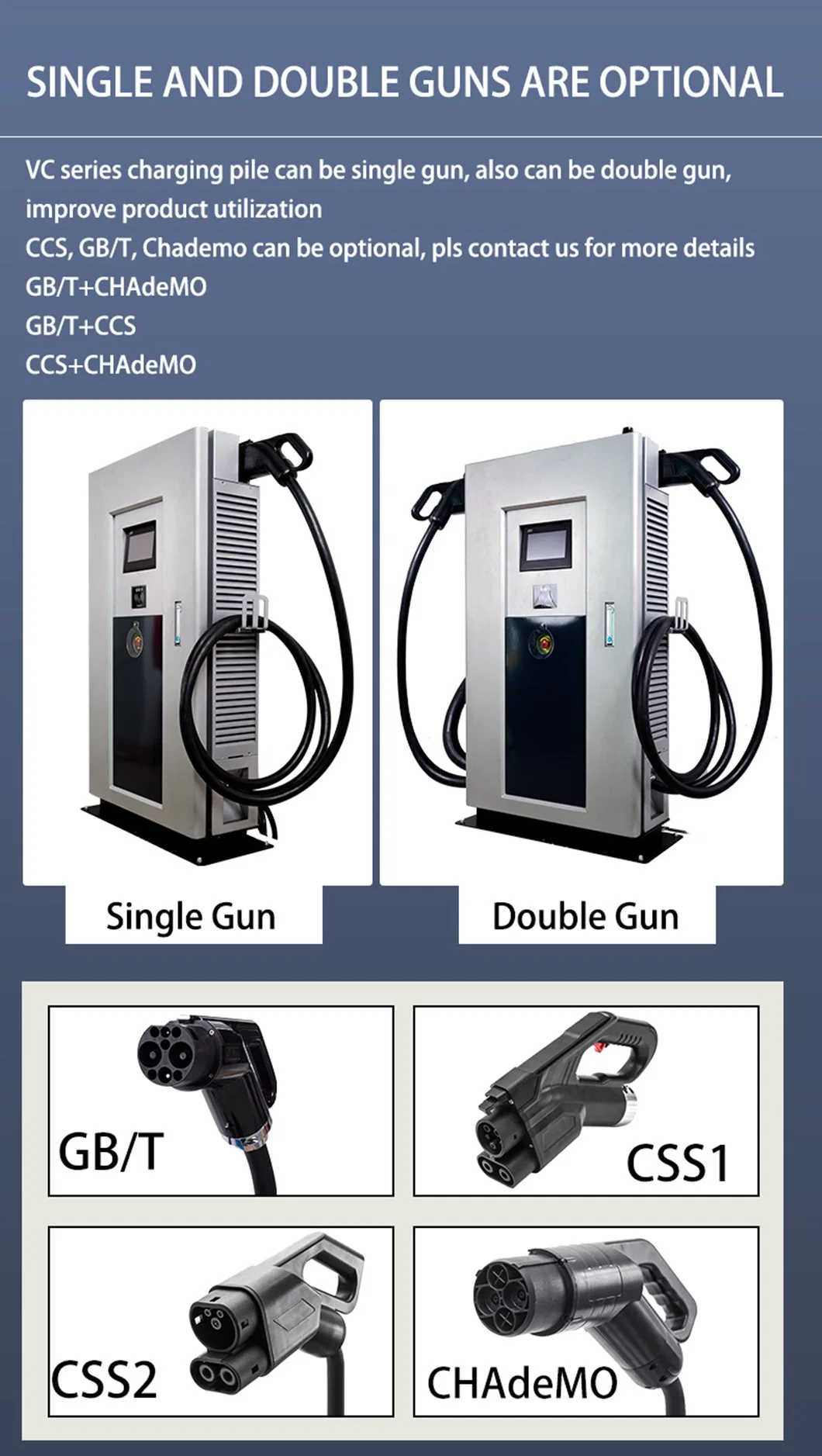 Maxpower Ocpp1.6j CE Fast Charging 30kw 40kw 60kw CCS Gbt Gun Electric Car Charger Type 2 EV Charging Station