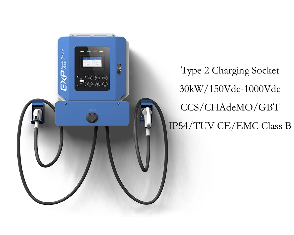 CCS2 Chademo Connector 30kw Wallbox EV Charger DC Public Charging Pile Evse Wholesale