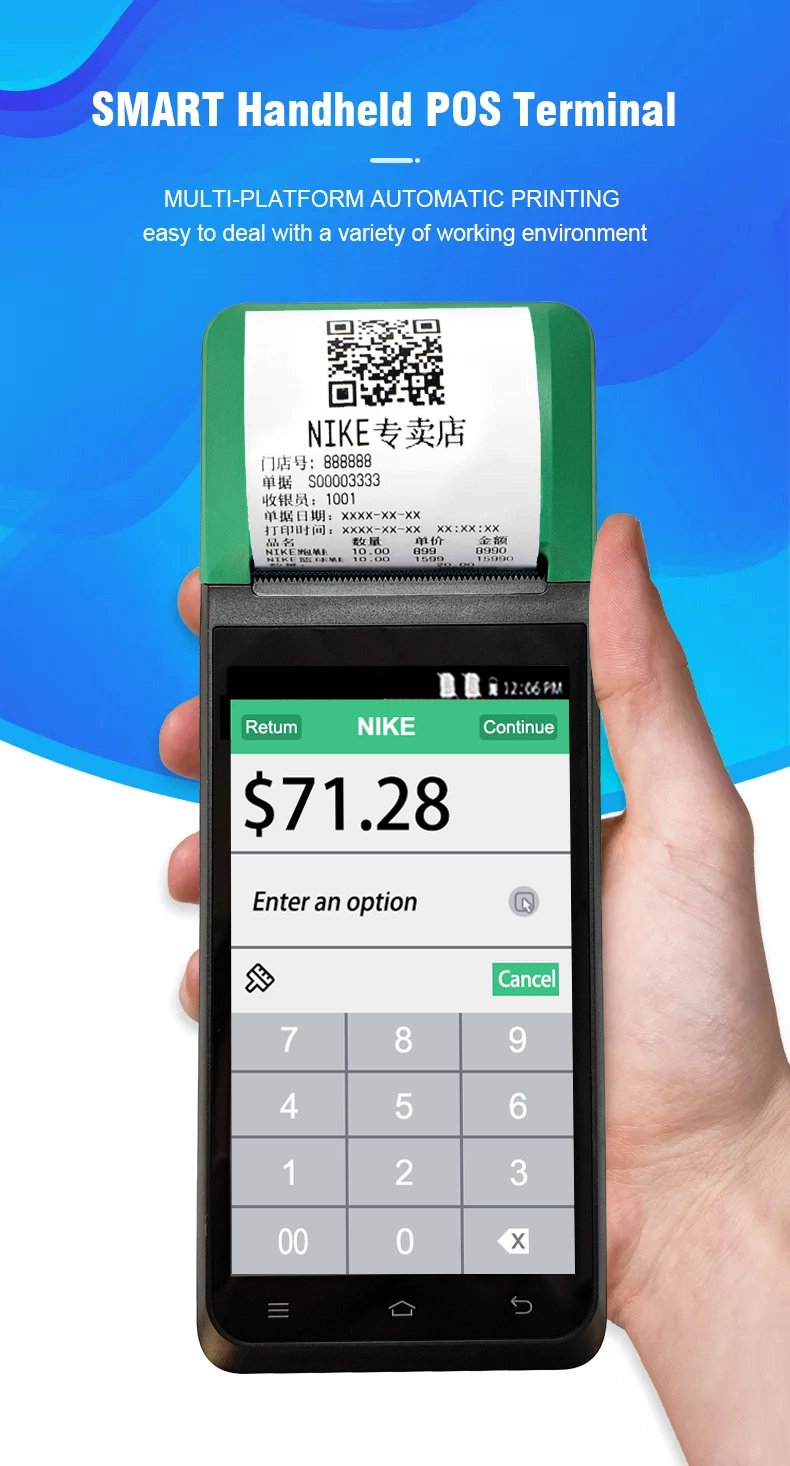 5.5inch Android POS Systems NFC Card Payment Terminal with Barcode Scanner