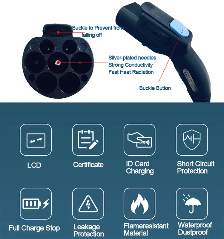 7kw 11kw 22kw Customized Wallbox and Portable EV Charger for Electric Cars