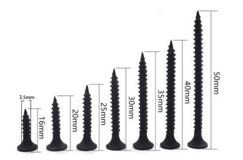 Gypsum Screw Black Phosphate Fine Thread Drywall Screw Zinc Coarse Thread Sharp Point Drill Point Manufacturer