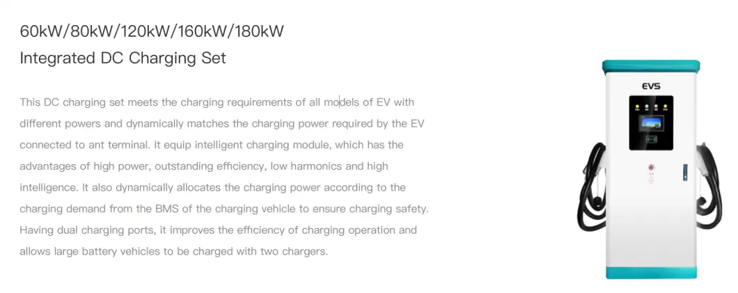 180kw DC CCS Combo 2 EV Charger Two Connectors Evse EV Public Charging Station