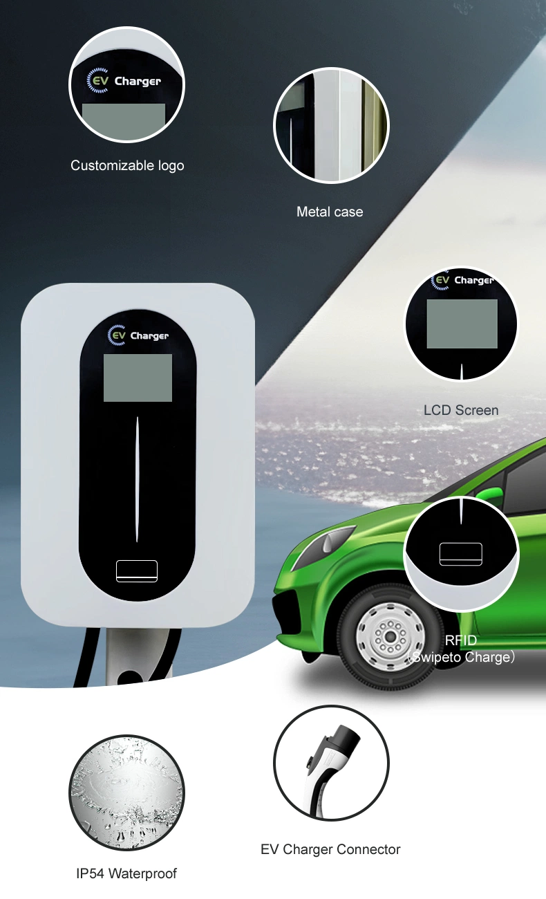 CE-Certificated Commercial EV Charging Point Type-2 AC 7kw/11kw/22kw Floor Mounted Home Electric Car Charger Station