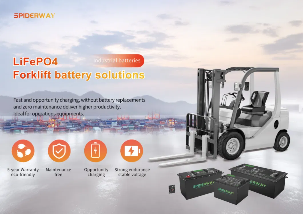 EV Charger Stable Discharge Lithium LiFePO4 Battery for Electric Forklifts/Agricultural Carts