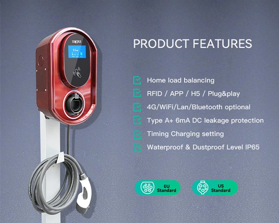 Home Electric Car Charging Point EV Charger Ocpp EV Charger 22kw Wallbox Wall Box EV Charger with CE/RoHS