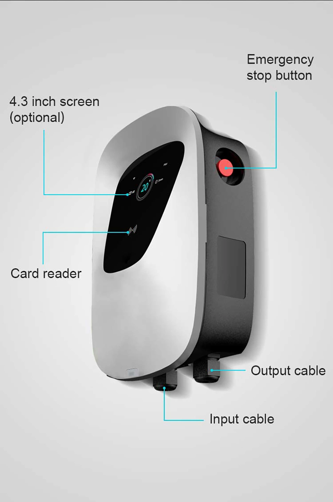 7kw 11kw 22kw Smart Ocpp Gbt Type 2 Commercial Wallbox AC Electric Car Charger