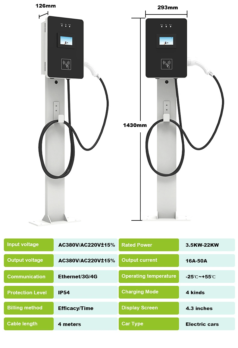 Wholesale Cheapest 16A 32A Wall Mounted EV Charger 3.5kw 7kw Gbt Type 2 Level 2 EV Car for Outdoor Charging