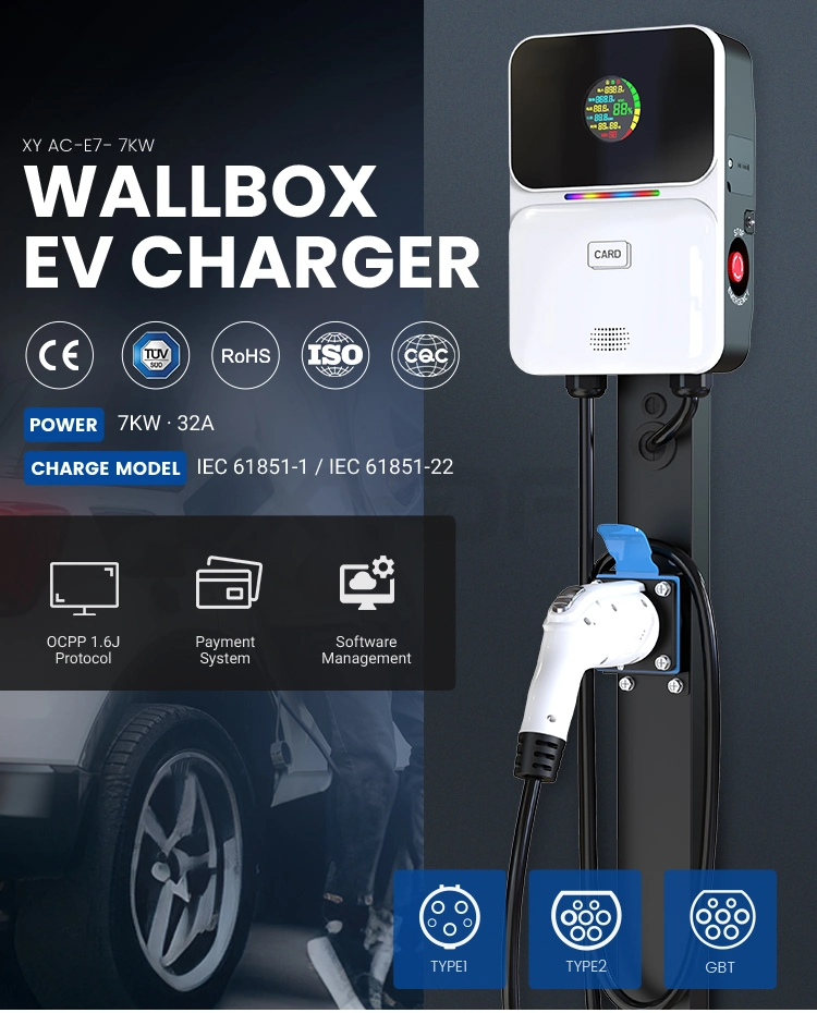 Xydf Gbt Chademo Type1 Type2European Standard Electric Vehicle Charging Pile Station Ocpp 7kw Fast AC EV Charger