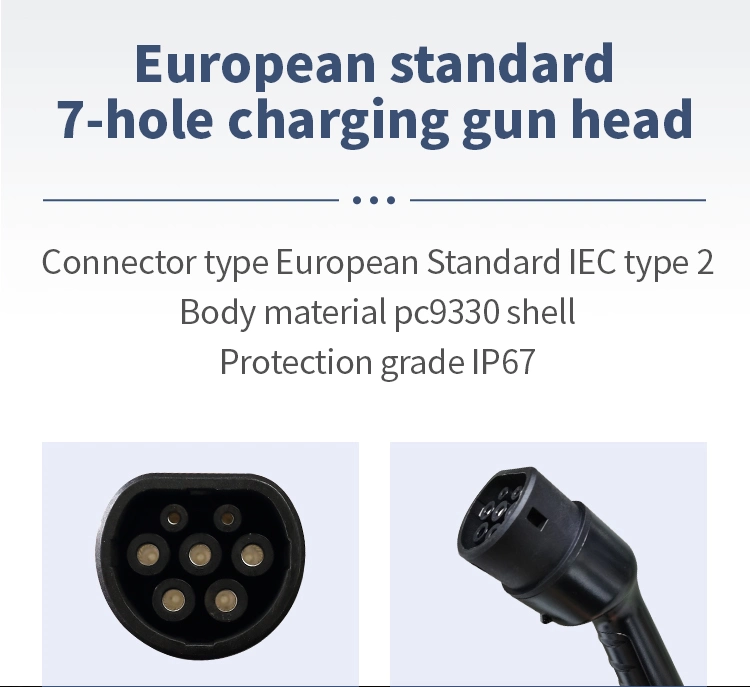 European Standard Type 2 EV Charger Electric Vehicle Portable 16A 3.5kw 7kw