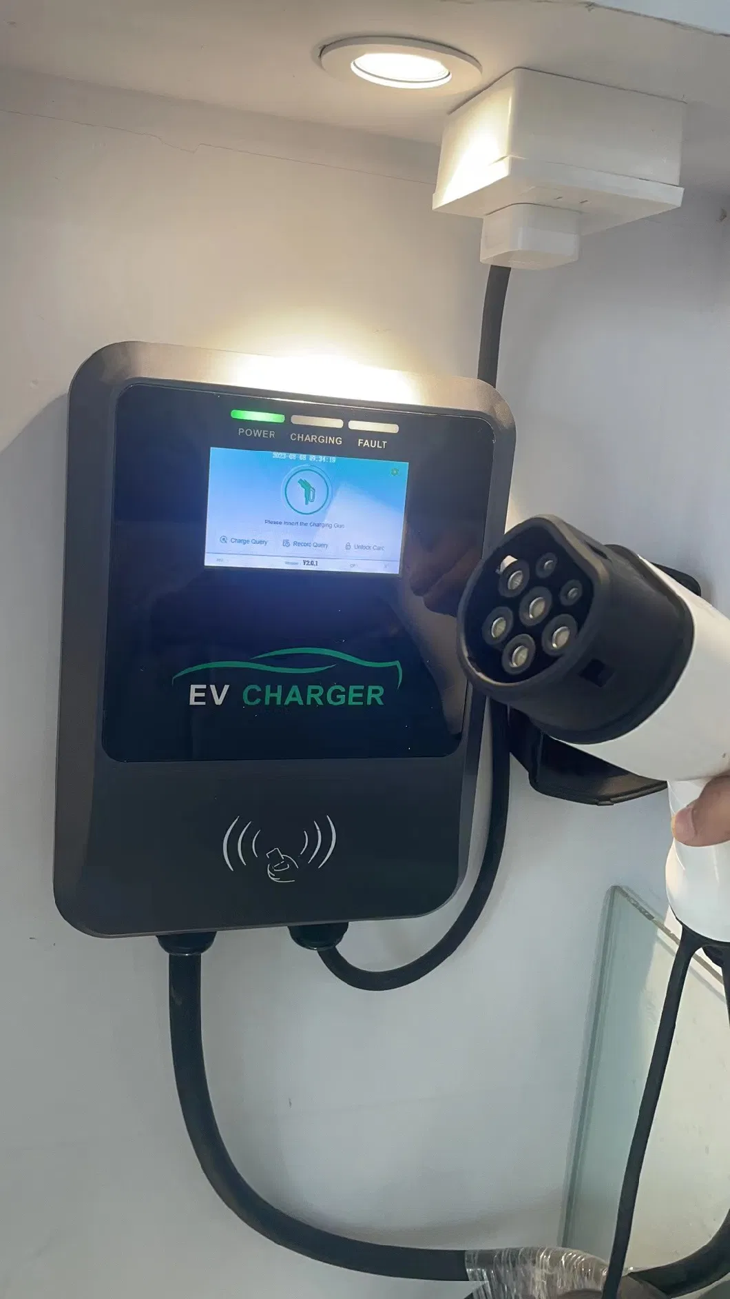 EU 2 Wall-Mounted 22kw EV Portable Electric Car Charging Station