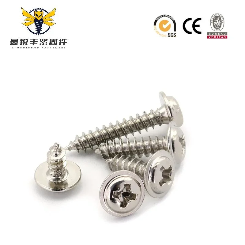 Zinc-Plated Steel Philips Wafer Truss Head Self Tapping Screws Sharp Point