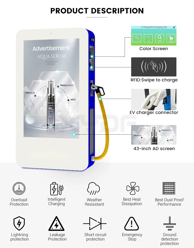 Xydf 200A Ad Campaign Type EV Charging CE/TUV/CCS2/CCS1/Chademo/Gbt for New Energy Charger Electric Car Charging