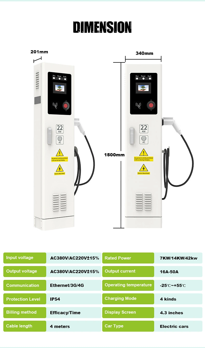 Bussines EV Charging Station AC Charging Electric Vehicle Charging Point 11kw 22kw