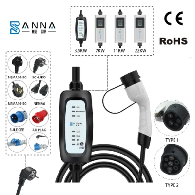 Cavo per caricabatteria EV da 250 V 16A modello 2-tipo 2, caricabatterie portatile EV IEC 62196 Mobile <a href='/evcharger/'>Evcharger</a>