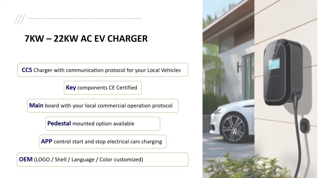 Home EV Charging Station AC Charging Electric Vehicle Charging Point 7kw 11kw 22kw