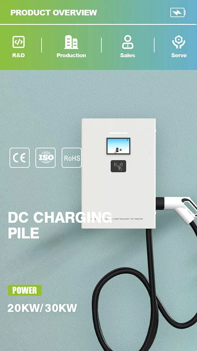 OEM ODM Electric Car EV Charge Fast DC Charging Station Wallbox 20kw 30kw Ocpp1.6 for Home and Business