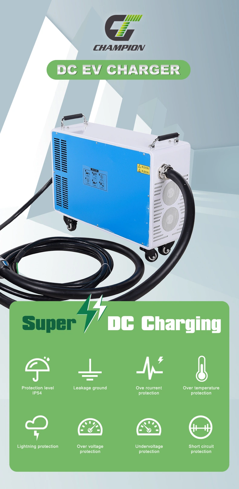 Ocpp 15kw 20kw 30kw 40kw Car Home Commercial Use Portable DC EV Charger Point CCS2 CCS1 Chademo Gbt