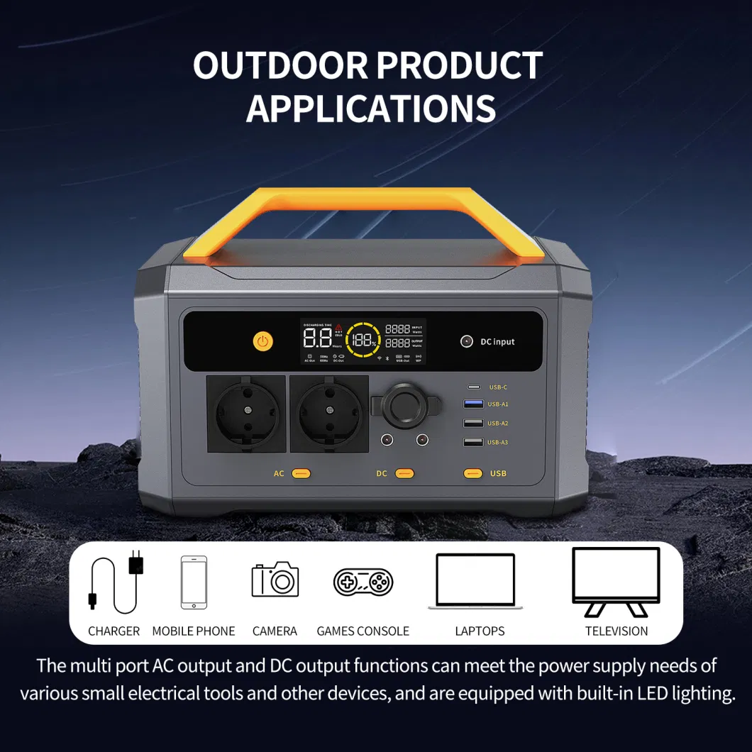 600W Multifunctional Portable Power Supply Solar Station with 448wh for Outdoor Activities