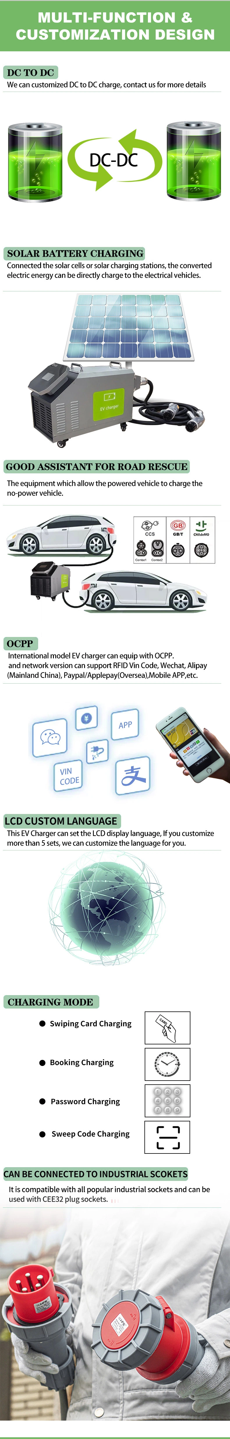 Factory Direct Sale Electrical Vehicle Ocpp Portable EV Charging Station Chademo DC 30kw