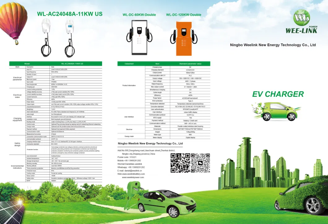 Home Use Electric Car Charging Station 32A 22kw EV Charger Wallbox Type2 3 Phase for Electric Vehicle WiFi APP Control RFID