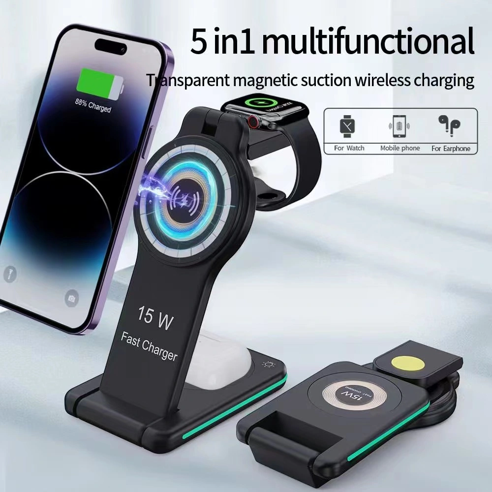 Newly Phone Holder Charge Multifunctional Fast Charging Dock Stand Desktop Charging Station 3 in 1 Wireless Charger for iPhone