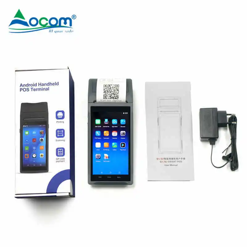 Mobile Handheld Android System Portable 3G 4G Wireless Touch Screen POS Terminal with Printer