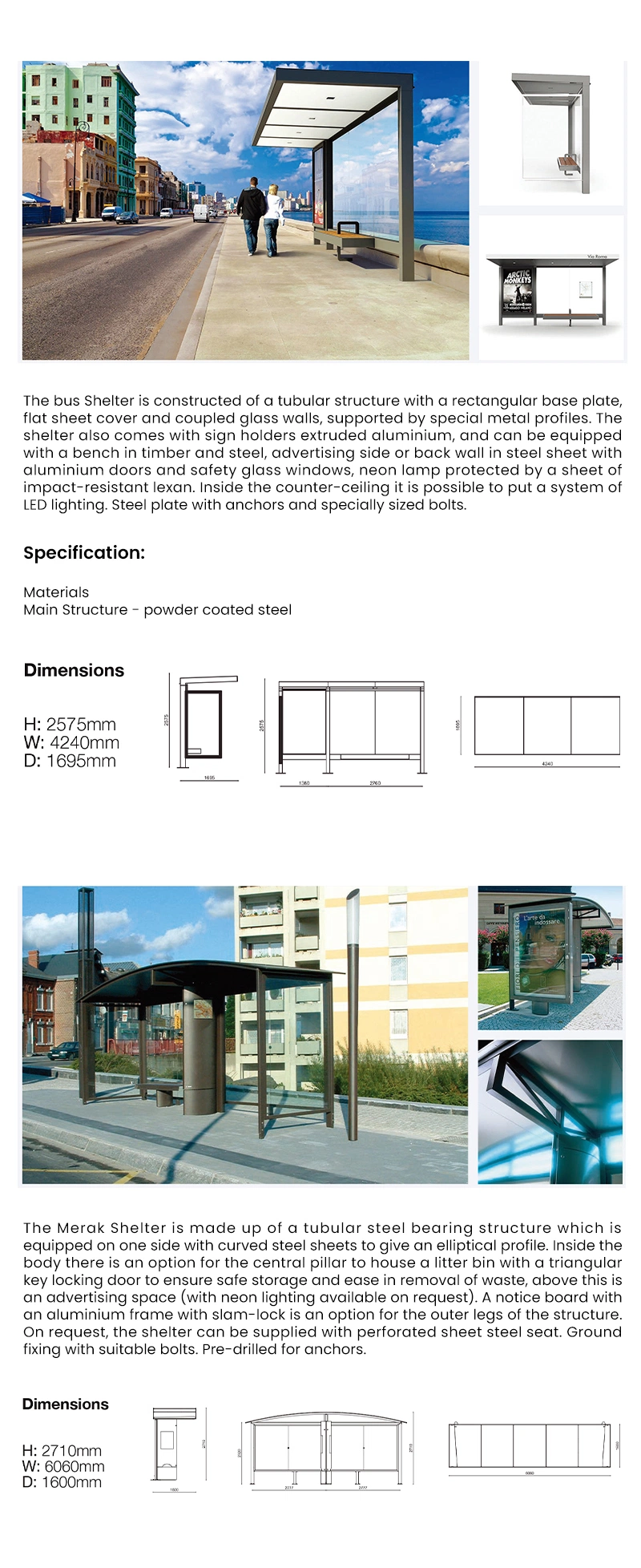 Huasheng China Bus Stop Advertising Shelter Supply Solar Panel Smart Bus Stop Station with Advertising Display Board and Phone Charging Bus Stop Shelter