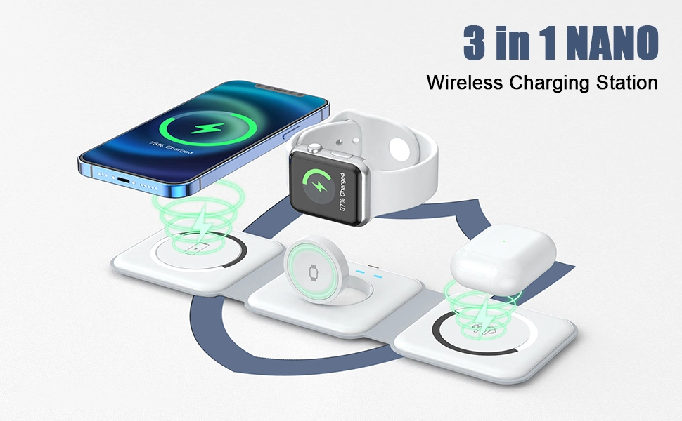 Hot Selling 3 in 1 Foldable Wireless Charger Portable Station Charging Station Highest Quality