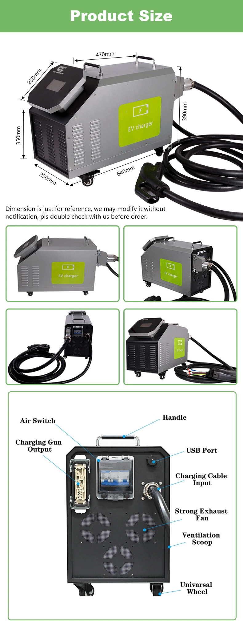 Factory Direct Sale Electrical Vehicle Ocpp Portable EV Charging Station Chademo DC 30kw