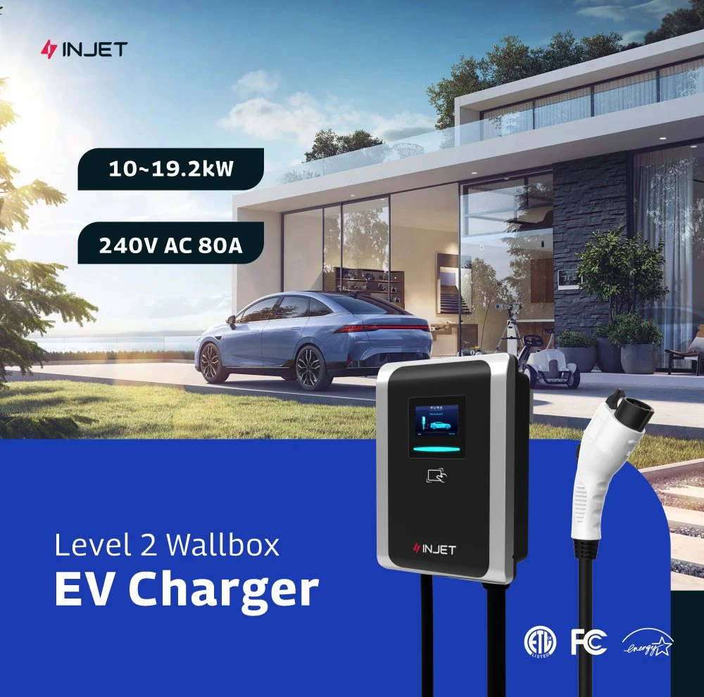 Weeyu 7kw 10kw Type1 UL Listed EV Charging Station for Electric Vehicle with FCC cULus Certificate SAE J1772 Wallbox EV Charging Station