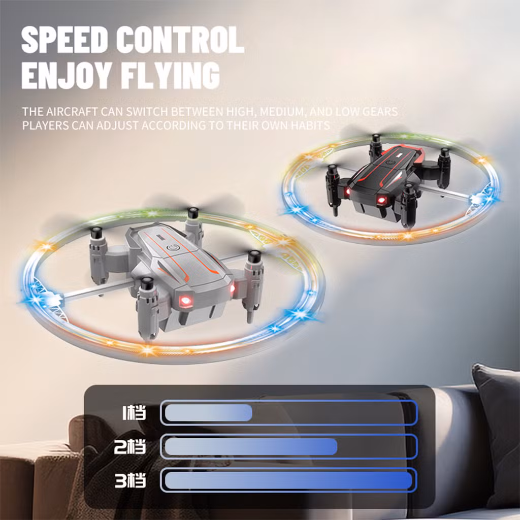 Remote Control Stunt Rolling Colorful Lighting Drone with Four Side Obstacle Avoidance 360 Degree Rotation and Night