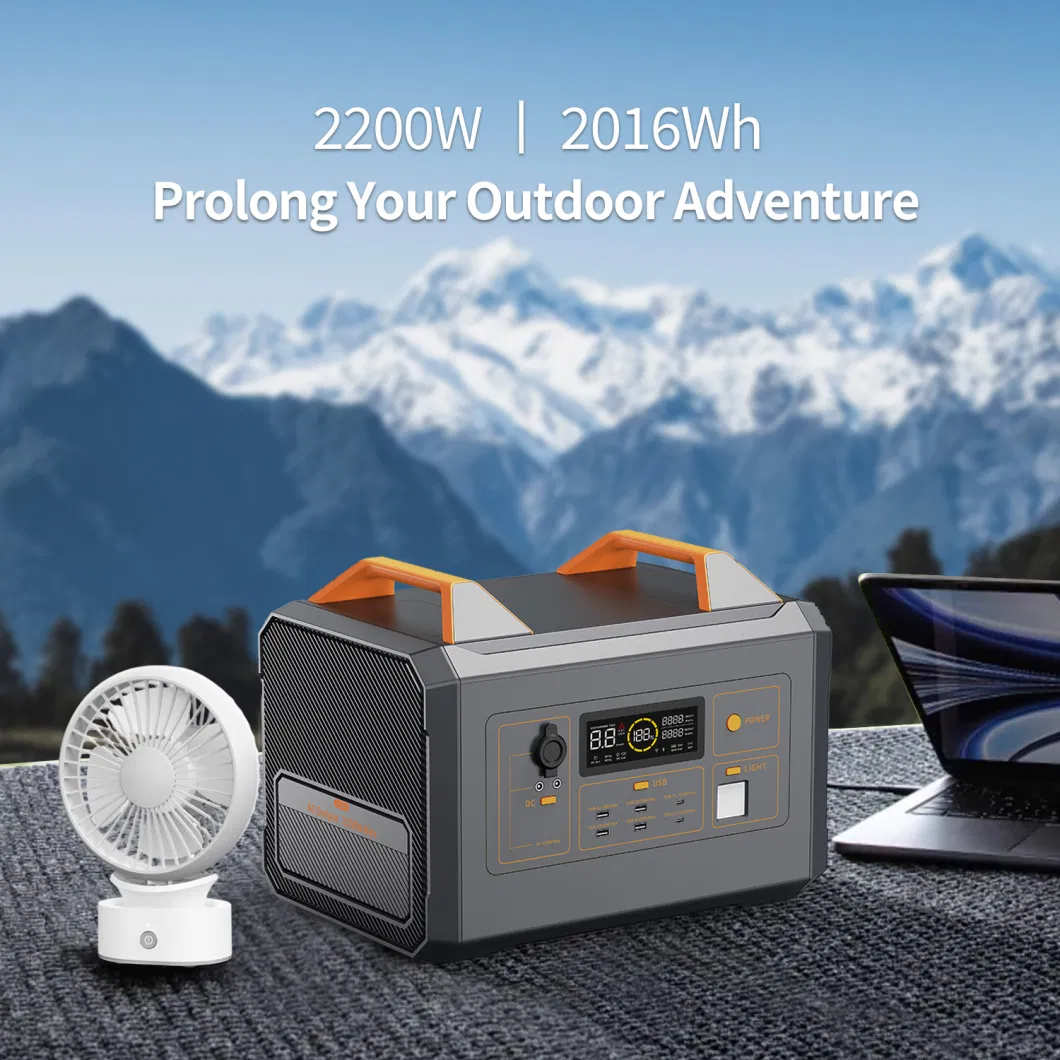 Portable Solar System Generator Home 110V 220V 2200W Power Output Portable Station