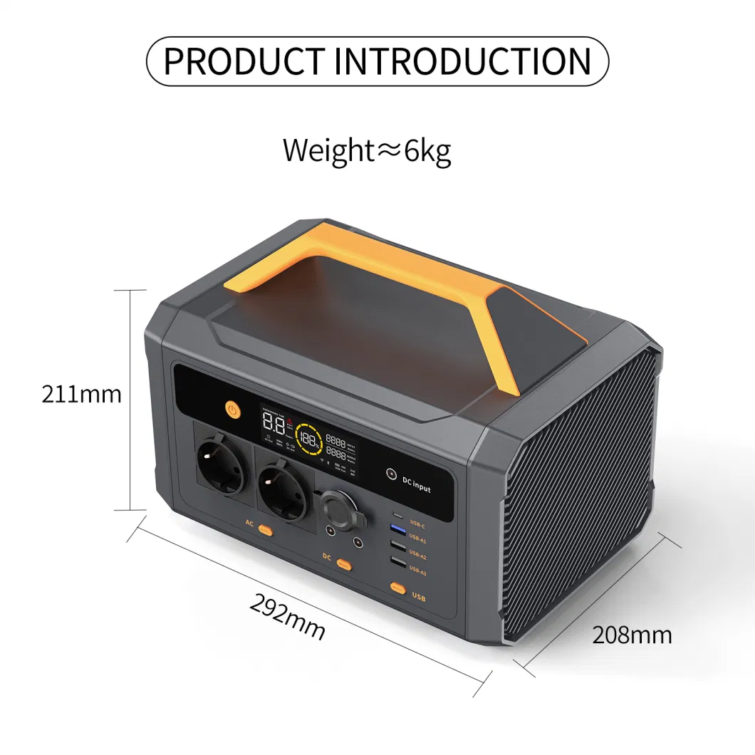 600W Multifunctional Portable Power Supply Solar Station with 448wh for Outdoor Activities