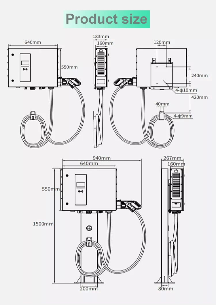 DC EV 30kw Evse Battery Charger Commercial Electric Car Charging Station