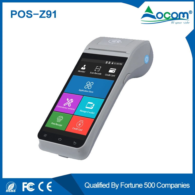 Mobile Handheld Android System Portable 3G 4G Wireless Touch Screen POS Terminal with Printer