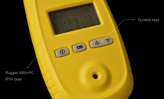 Handheld O2 Gas Meter, Battery Powered Single Gas Analyzer with Long Probe O2 Sensor