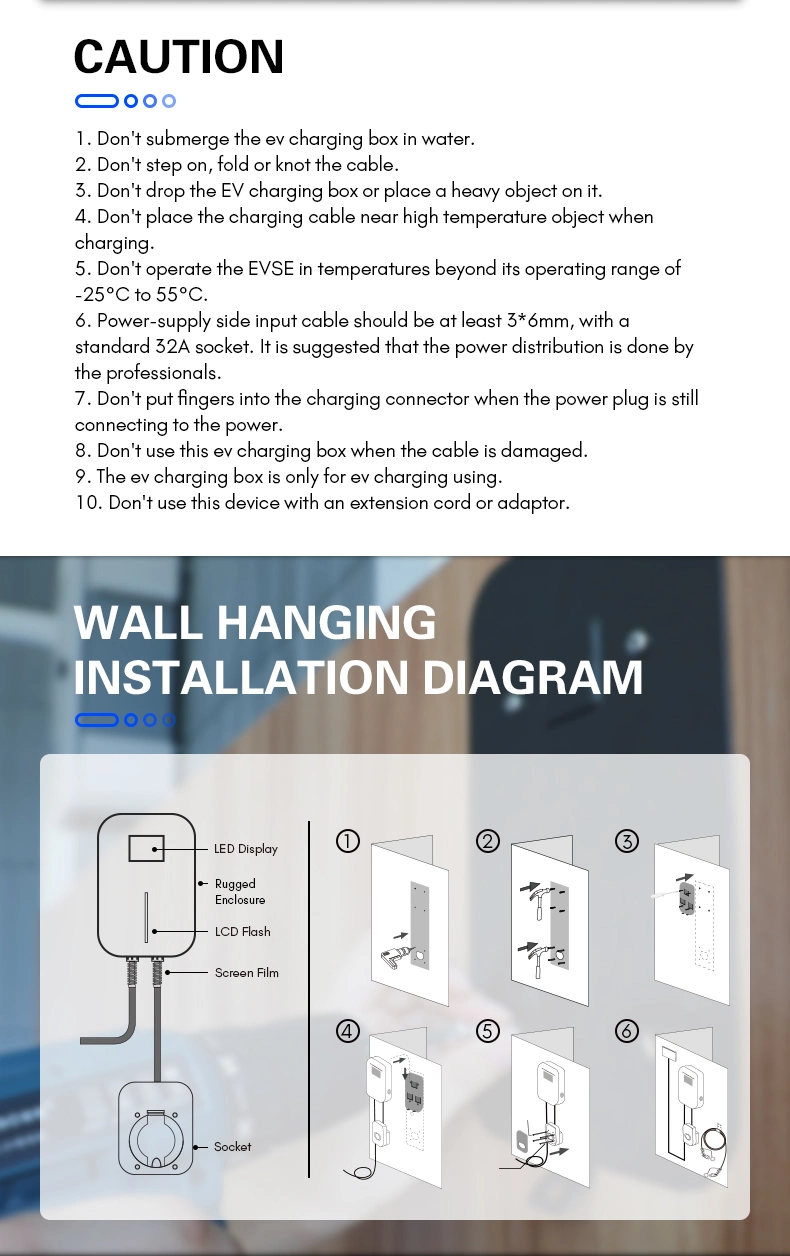 Evse 380V Home Use EV Charger Wallbox with Electric Car