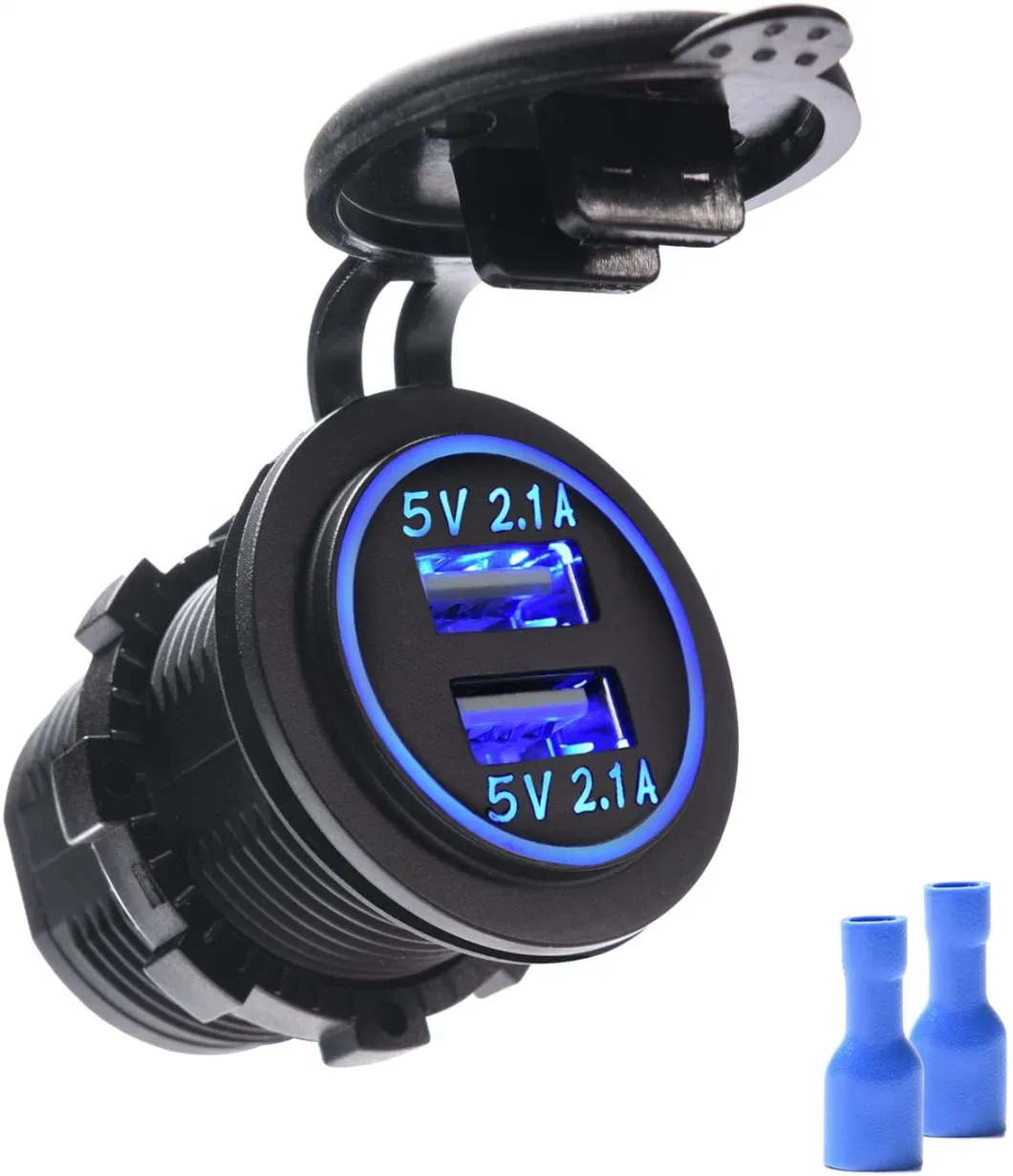 12V 4.2A Waterproof Motorcycle Dual USB Mobile Phone Charger