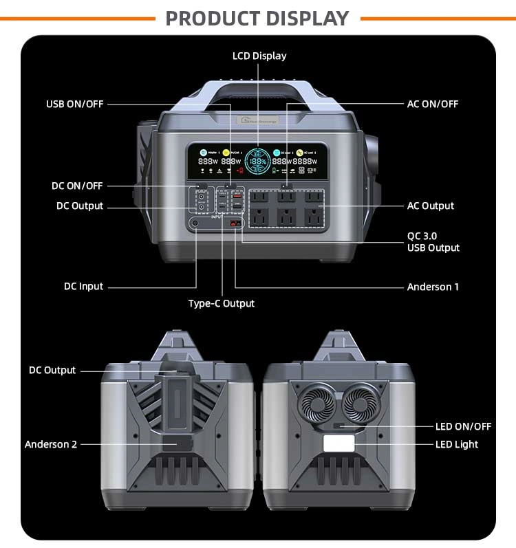 Factory Direct Selling Portable Power Solar Charger 1200W Mobile Charger for Food Truck and Camping