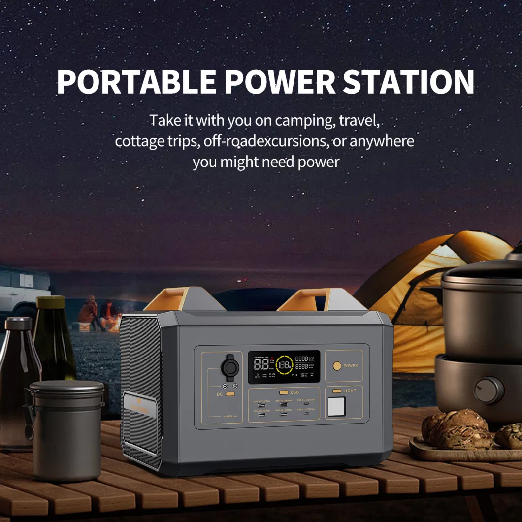 Lithium Battery Rechargeable 2200W Portable Power Storage Station with Solar Panel