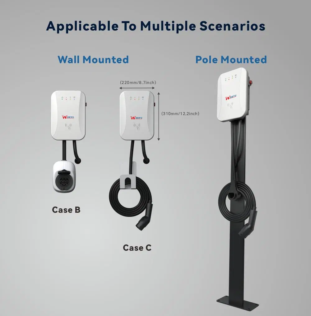 Weeyu 7kw 10kw Type1 UL Listed EV Charging Station for Electric Vehicle with FCC cULus Certificate SAE J1772 Wallbox EV Charging Station