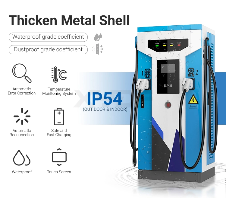 Xydf Double Plugs Electric Vehicle Charger CE/TUV/CCS1, CCS2/Chademo/Gbt DC 60 Kw 120 Kwh Floor-Standing Charging Pile