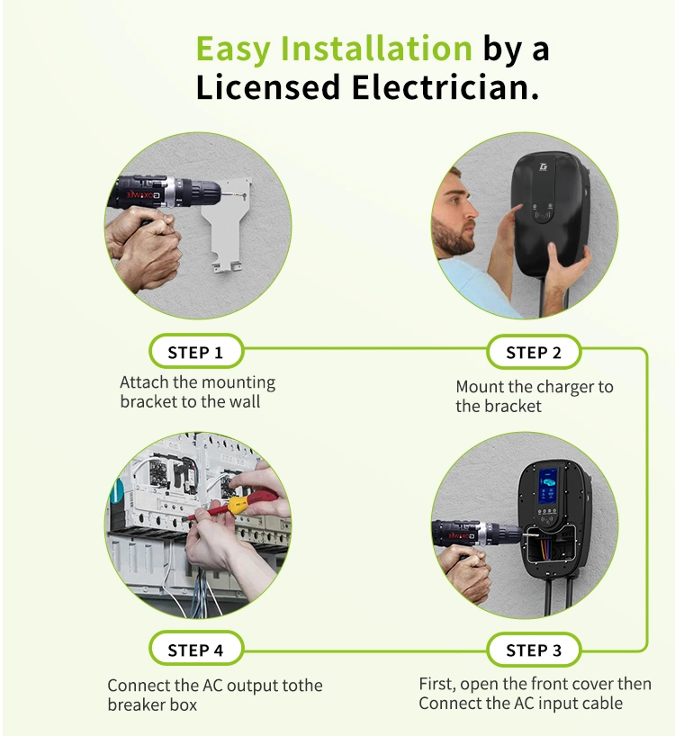 EV Charger 7kw Type2 Au 7kw EV Wall Charger for All Cars