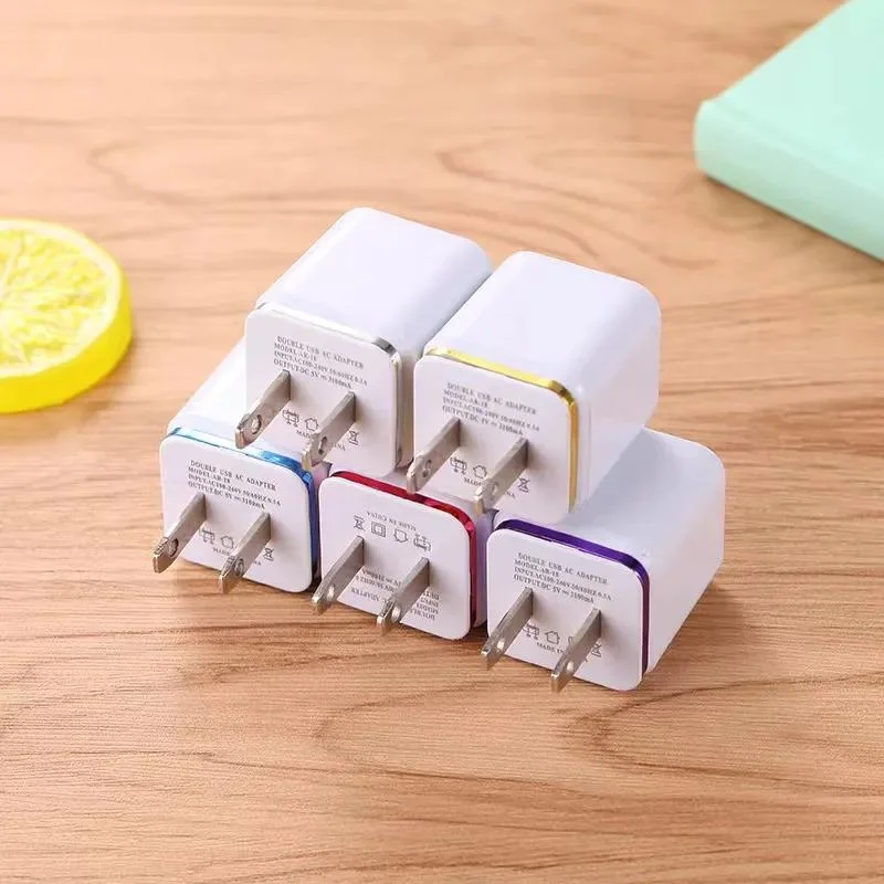 5V 2.1 1A Double USB AC Travel Us Wall Charger Plug Many Colors to Choose Very Popular All Over The World Fastshipping