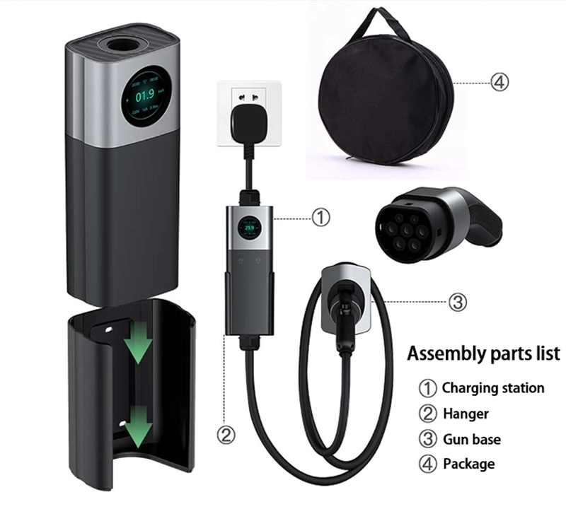 Portable EV AC Electric Vehicle Charging Station of 11 Kw Type 2