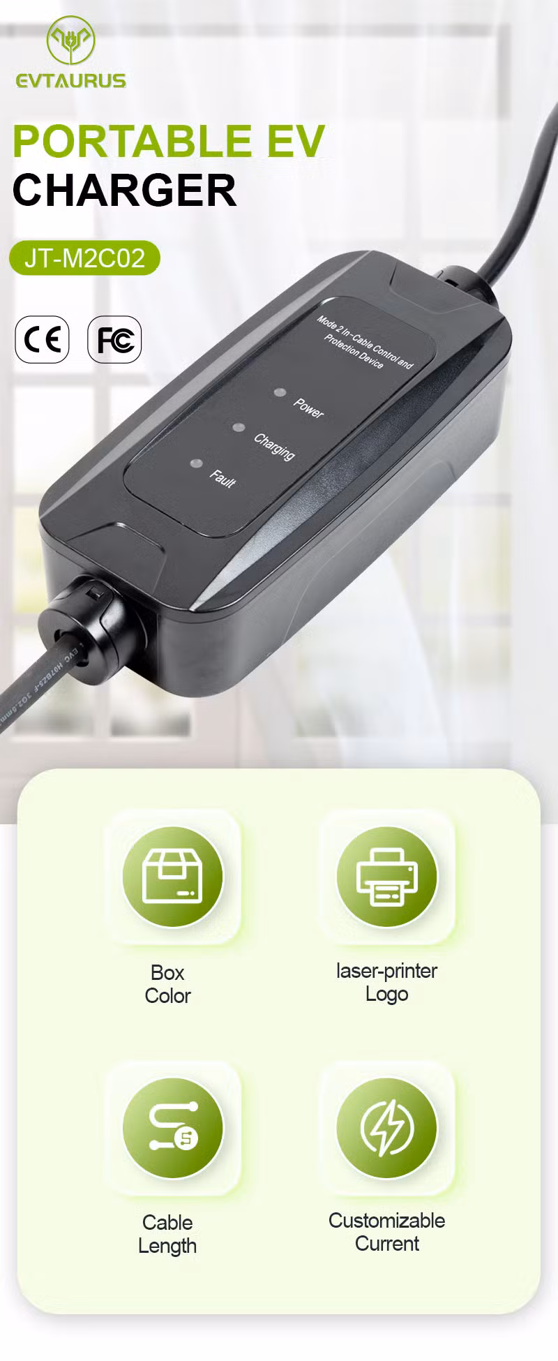 Adjustable Current 3.5kw Portable Electric Vehicle Charger