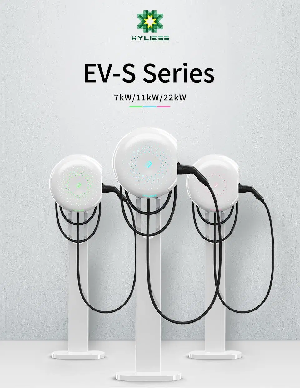 Hyliess EV-S 22kw Wallbox Type 2 EV Wall Charger 32A 400V AC Charger Station Charging Point for Home Use Charger