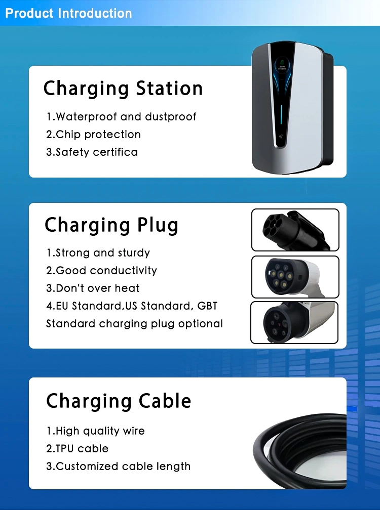 Factory Manufacturer Fast Wallbox EV Charger Smart Portable Electric Car Charging Station