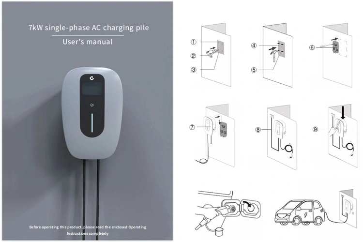 2022 Wallmounted 48A Electric Car Charging Station Wall Box 11kw Typ 2 Wallbox Type1 11 Kw 220 240 VAC 1pH EV Charger 240VAC 3pH