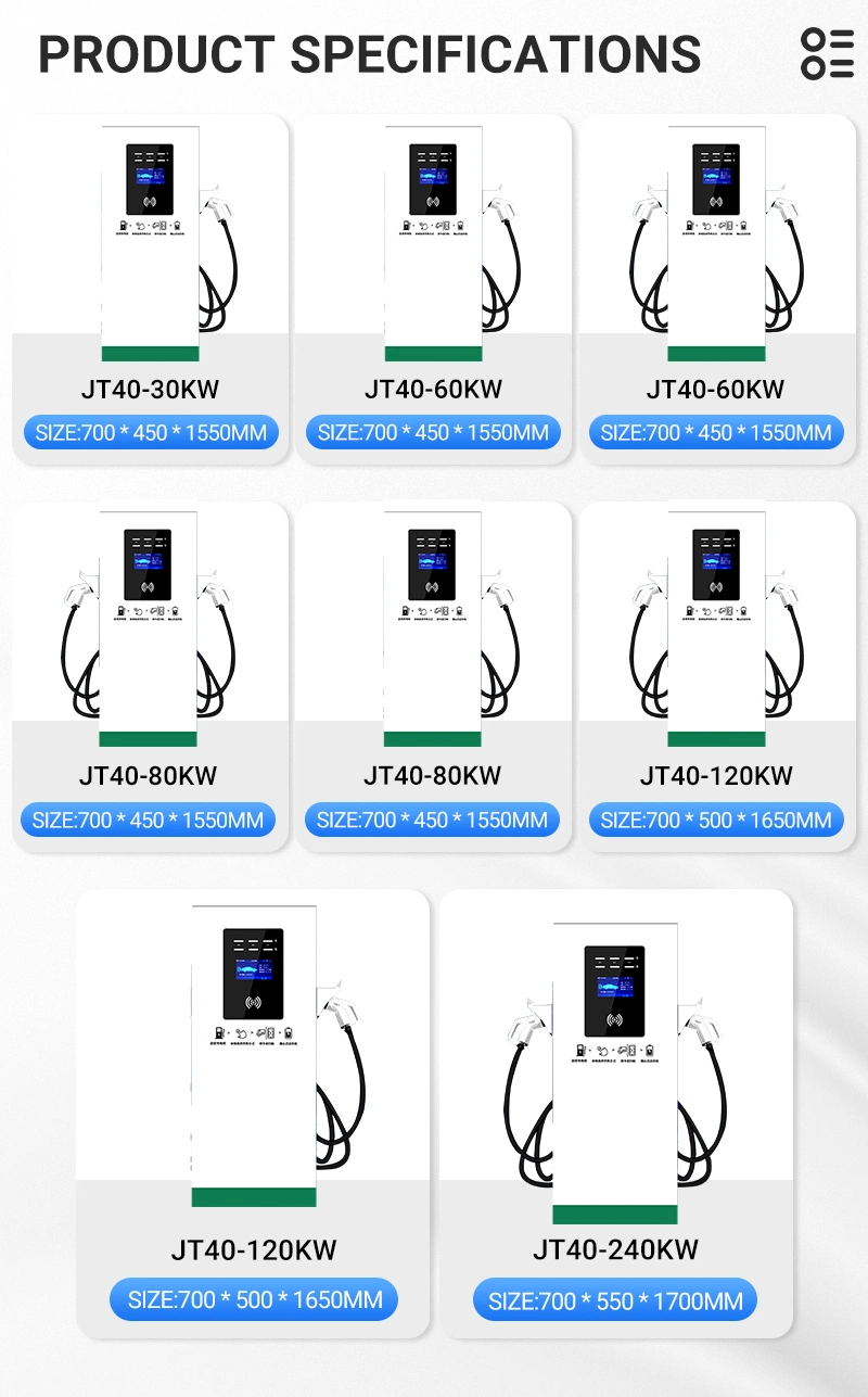 Industrial Commercial Fast DC Electric Car Charging Station Level 3 60kw EV DC Charger with Screen Display